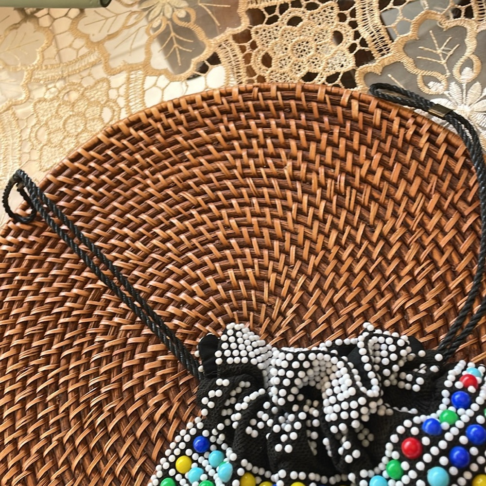 Multicolor Beaded Drawstring Bag - image 2